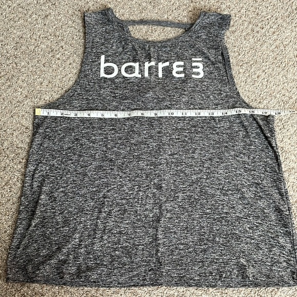 BEYOND YOGA Tank Top Dark Gray. Barre Logo on Front White Text. Open Back. Small - Picture 7 of 7